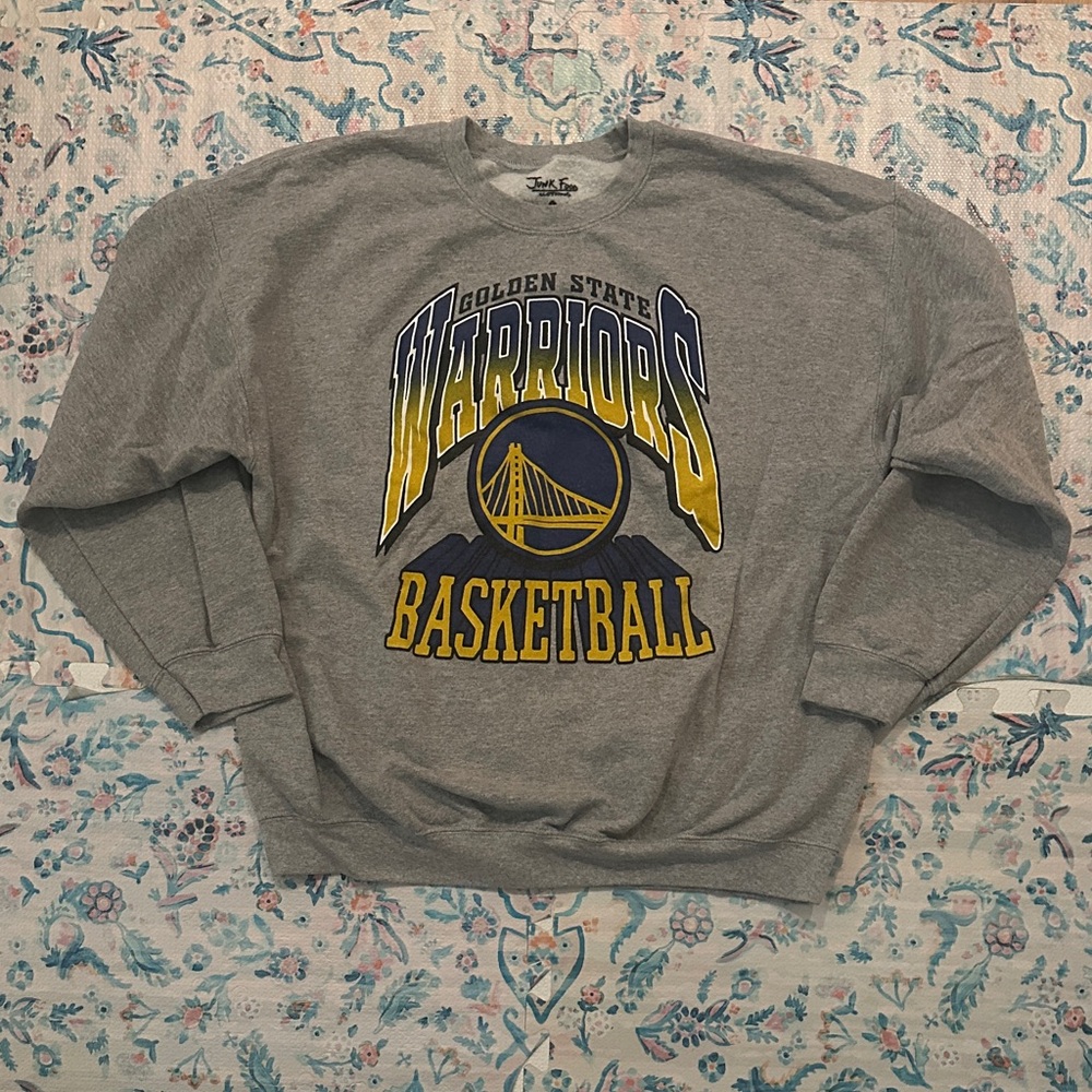 Junk Food Clothing Gray Golden State Warriors Basketball Sweatshirt M